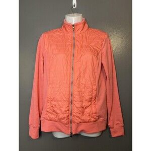 Fairway & Greene Jacket Womens Small Coral Quilted Front Full Zip Golf Athletic